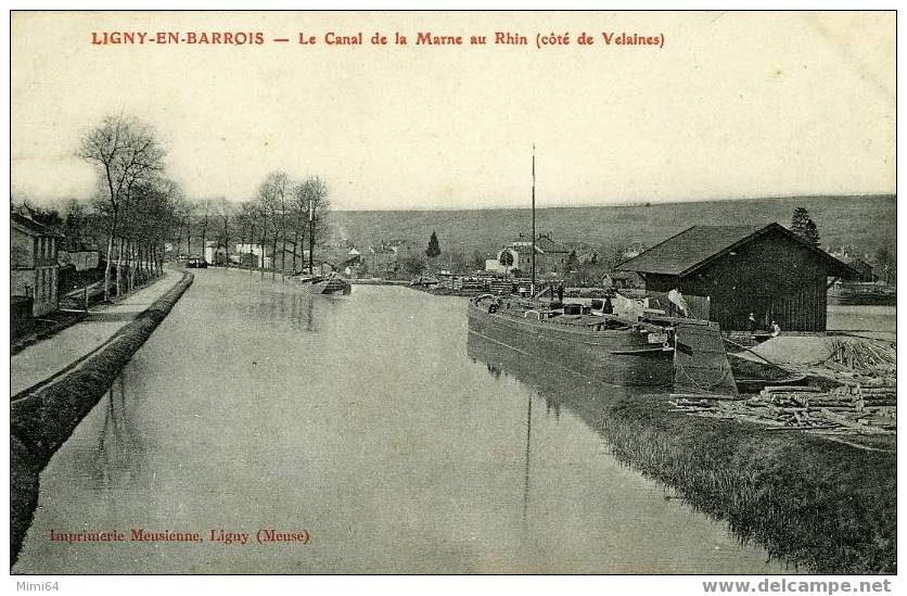 D. 55. LIGNY. - EN- BARROIS - Canal De La Marne Au Rhin ( Coté De Velaines) - Ligny En Barrois