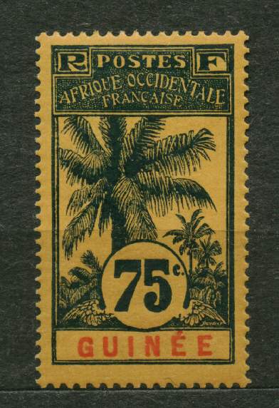 Guinée (*) N° 44  - 75c Bleu S. Jaune Orange. - Autres & Non Classés