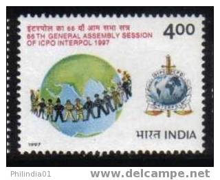 INDIA 1997 POLICE - INTER POL POLICE Sc 1632  MNH COMPLETE SET Inde Indien - Police - Gendarmerie