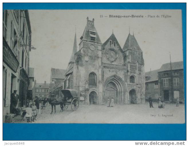 76)- Blangy-sur-bresle--n°15 --place De L'eglise-(-attelage-- ) -tres Belle Carte - Blangy-sur-Bresle