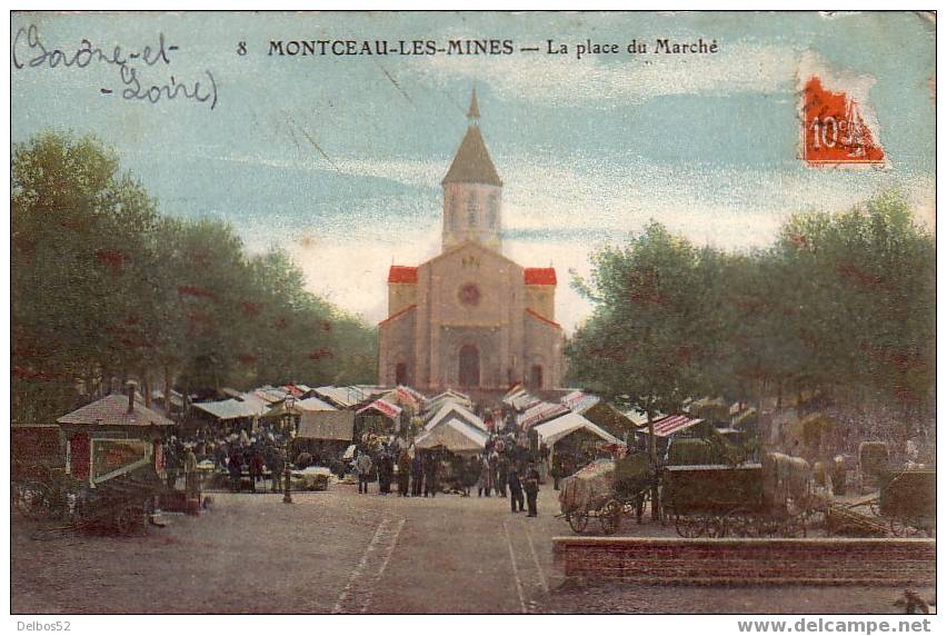Montceau-les-Mines   -   La Place Du Marché - Montceau Les Mines