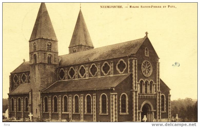 Neerijsche-Eglise Sainte-Pierre Et Paul Gelopen Kaart 1922-Edit:Emile De Coster-Depré - Huldenberg
