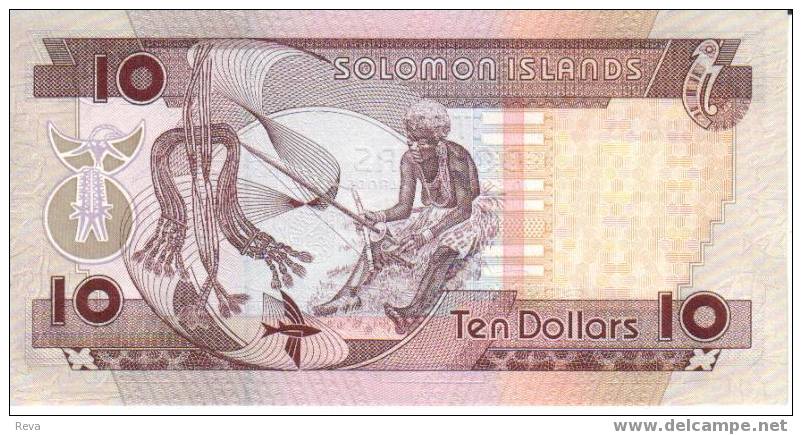 SOLOMON ISLANDS $10   RED   NATIONAL  EMBLEM   UNC  P? READ DESCRIPTION !! - Solomonen