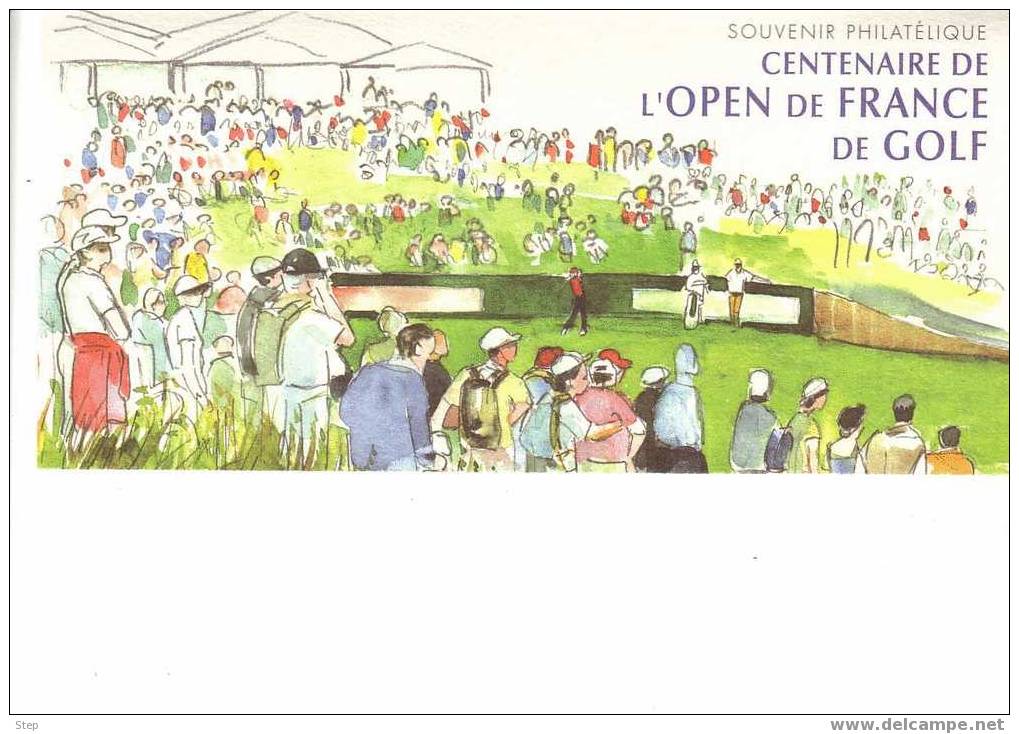 SOUVENIR PHILATELIQUE AVEC SON BLOC GOMME : CENTENAIRE DE L'OPEN DE FRANCE DE GOLF - Golf