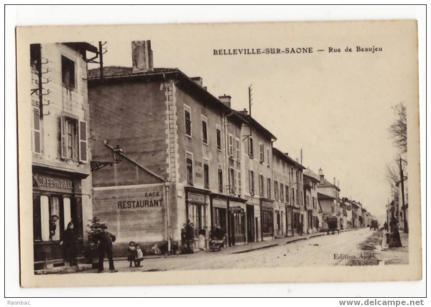 CPA---71---BELLEVILLE-sur-SAONE---RUE De BEAUJEU - Belleville Sur Saone