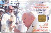 POPE JOHN PAUL II ( Malta - Rare Card ) Pape Papst Papa Paus Karol Wojtyla Jean Juan Pablo Religion Christianity - Malte