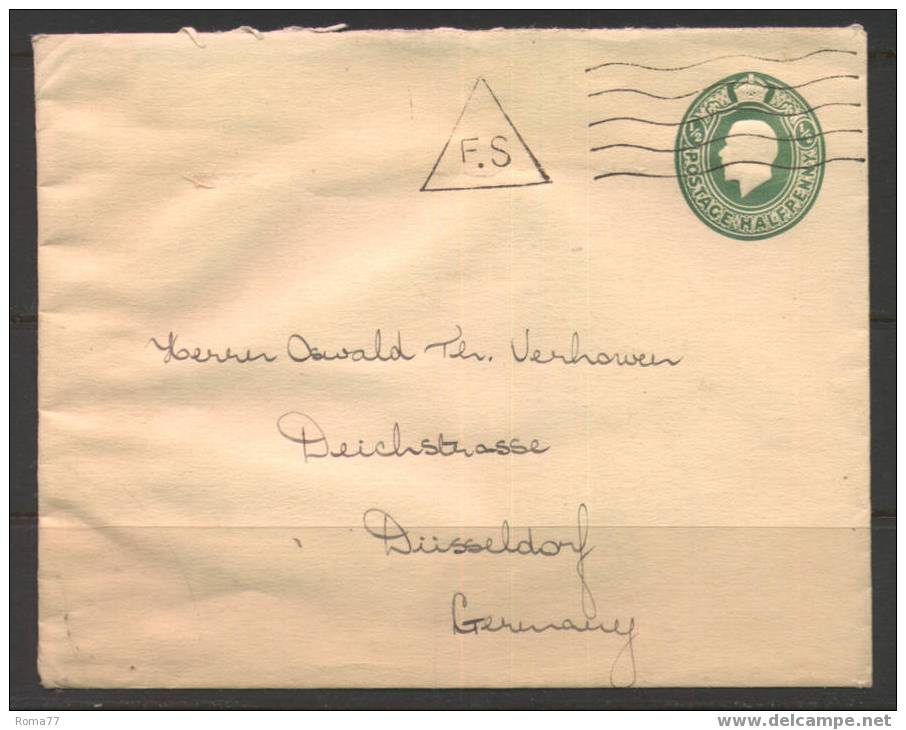 105 - GRAN BRETAGNA , INTERO POSTALE ANNULLATO  "F.S" - Stamped Stationery, Airletters & Aerogrammes