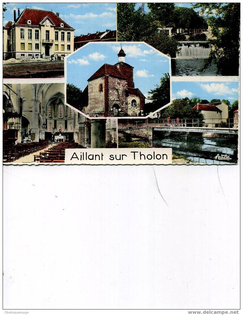 89 AILLANT SUR THOLON 5 VUES EN UNE CARTE SM DENTELEE  ANNBEES 50/60 - Aillant Sur Tholon