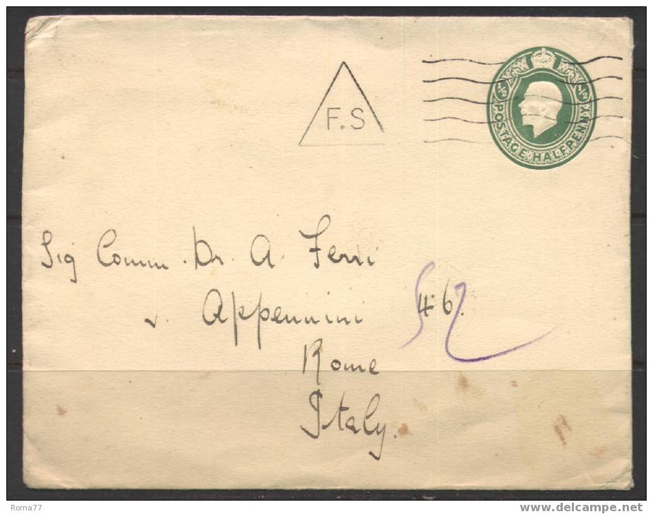 417 - GRAN BRETAGNA , ANNULLO F.S. - Stamped Stationery, Airletters & Aerogrammes