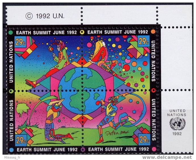 ONU New-York 1992  - 609 à 612 ** - Hojas Y Bloques