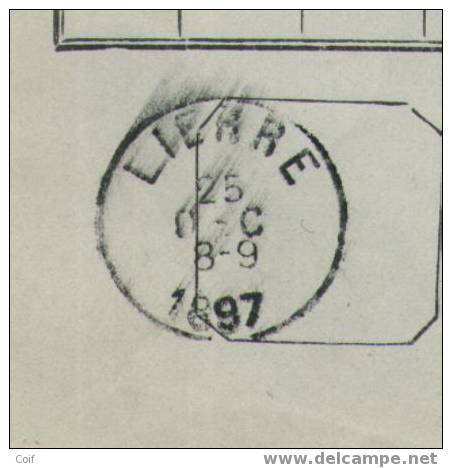 Lijst Der Abonnementen Op De Nieuwsbladen , Met Cirkelstempel LIERRE Op 25/10/1897 - Folletos De La Oficina De Correos