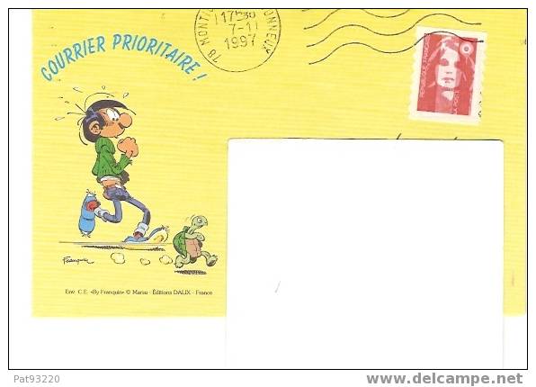 FRANQUIN/ Enveloppe "courrier Prioritaire" Illustrée  Circulée En 1997 (petit Format) T.B.E. - Bandes Dessinées