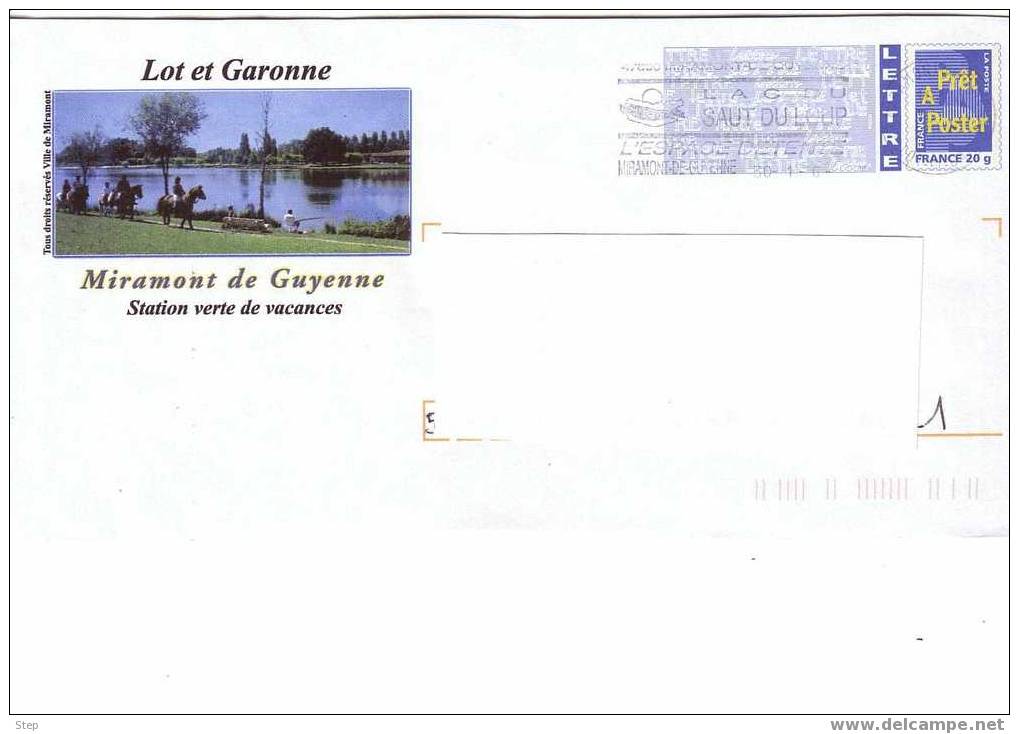 PAP MIRAMONT DE GUYENNE (LOT ET GARONNE) : PECHEUR Et PROMENADE A CHEVAL - PAP: Ristampa/Logo Bleu