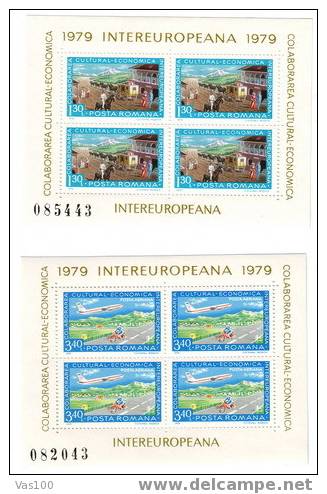 ROMANIA,EUROPA 1979,MOTOS,MINISHEETX2,MNH,OG. - Motos