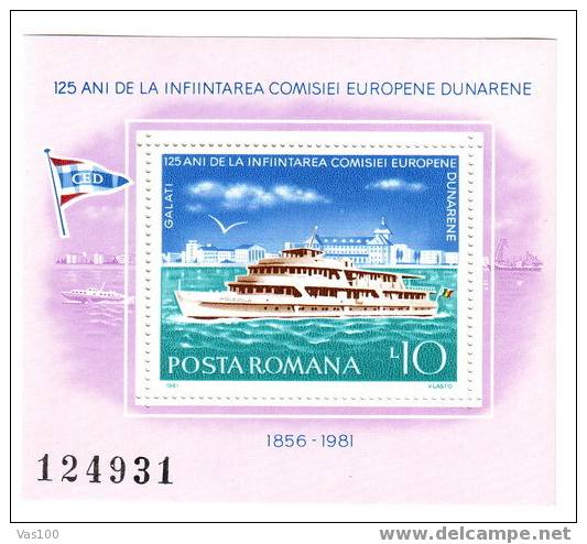 ROMANIA,1981,BLOCK SHIP,MNH,OG. - Maritime