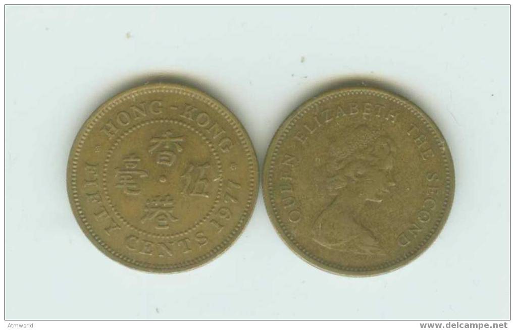 HONG KONG ---50 CENTS COIN----1977-----I HAVE 20 PIECES--- - Hong Kong
