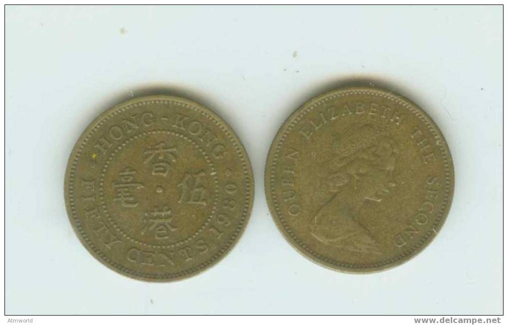 HONG KONG ---50 CENTS COIN----1980-----I HAVE 20 PIECES--- - Hong Kong