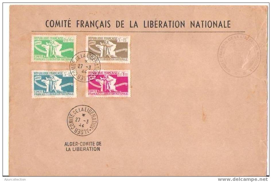 LETTRE  ALGER COMITE FRANCAIS  DE LIBERATION  1944 - Cartas & Documentos