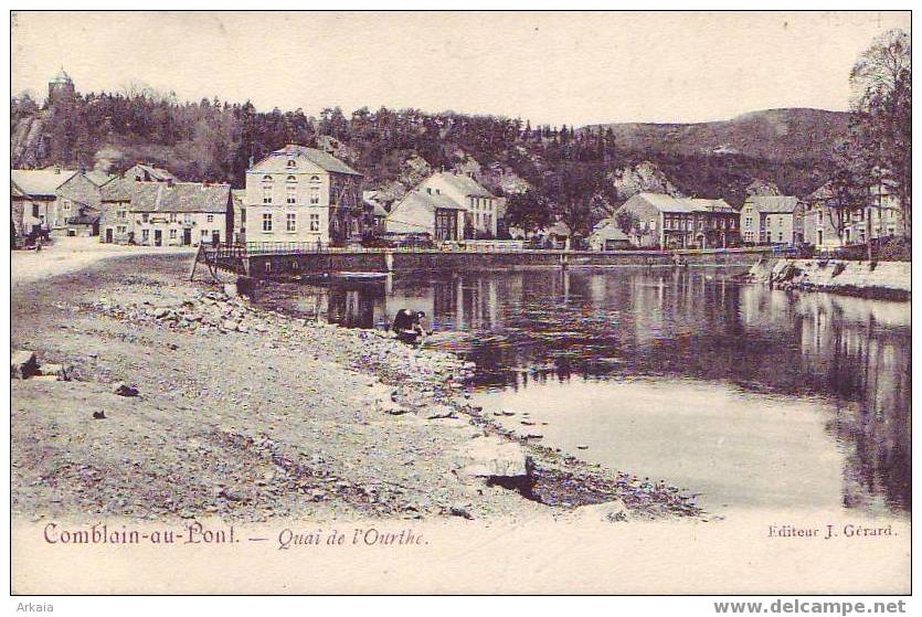 COMBLAIN-AU-PONT = Quai De L'Ourthe  (edit. J. Gérard) 1904 - Comblain-au-Pont