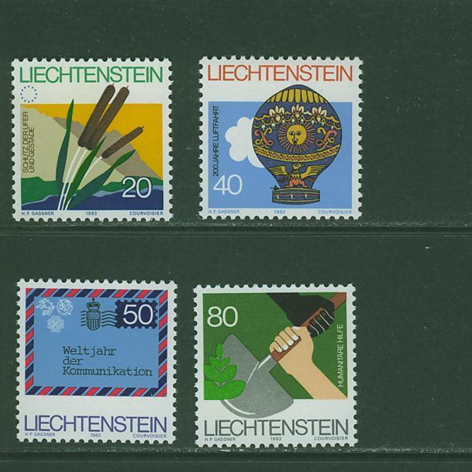 L0142 Roseau Protection Des Cotes Montgolfiere Lettre Aide Humanitaire 735 à 768 Liechtenstein 1983 Neuf ** - Montgolfières