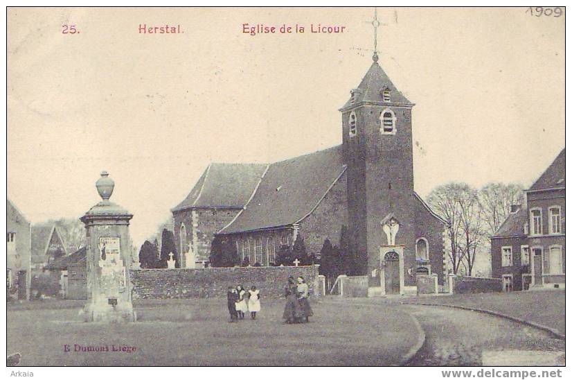 HERSTAL = Eglise De La Licour (25 - E. Dumont...)  1909 - Herstal
