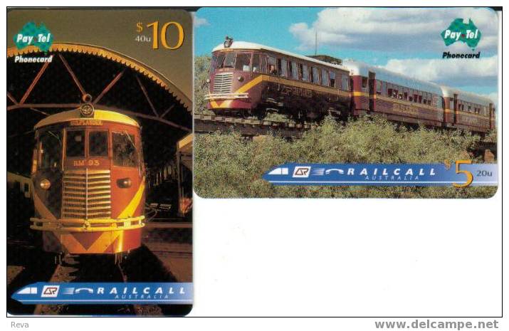 AUSTRALIA $15  SET OF 2  BEAUTIFUL THE GULFLANDER  TRAINS TRAIN  MINT IN FOLDER   2500  ISSUED  ONLY !! SPECIAL PRICE !! - Australië