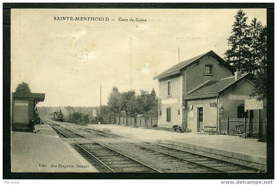 51 - SAINTE MENEHOULD - Gare De Guise - BELLE ANIMATION (train Arrivant En Gare) - Sainte-Menehould