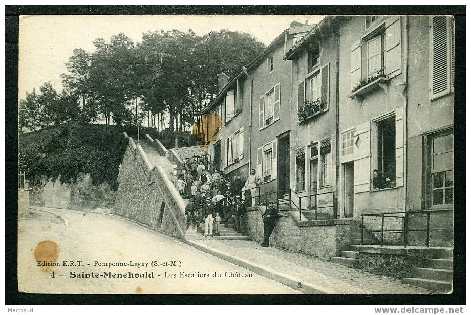 51 - SAINTE MENEHOULD - Les Escaliers Du Château - ANIMÉE - Sainte-Menehould