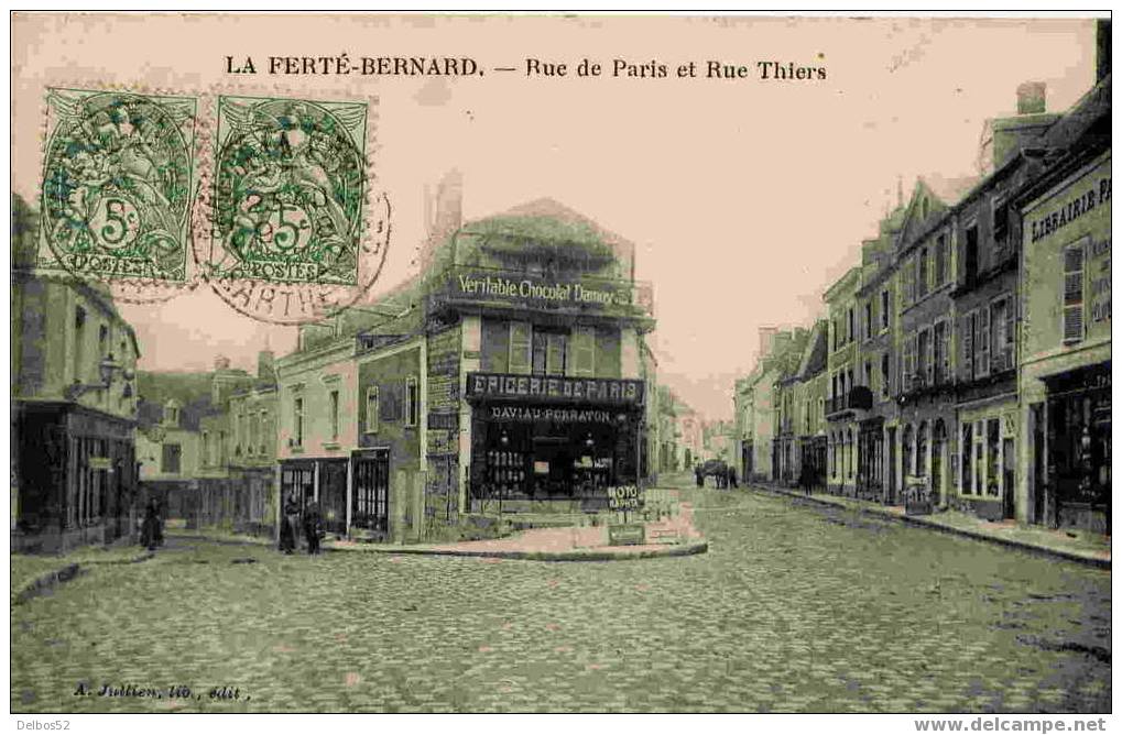 La Ferté-Bernard - Rue De Paris Et Rue Thiers - La Ferte Bernard