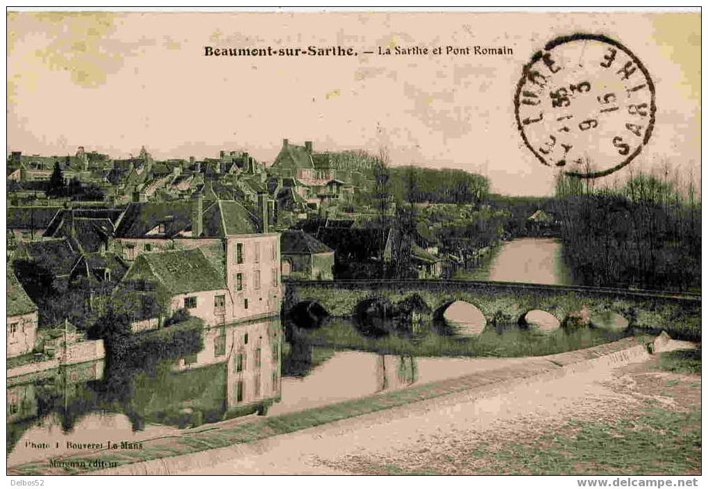 Beaumont-sur-Sarthe  - La Sarthe Et Le Pont Romain - Beaumont Sur Sarthe