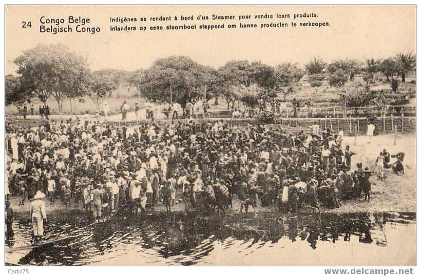 CONGO BELGE - Indigènes Se Rendant à Bord D'un Steamer Pour Vendre Leurs Produits - Congo Belge