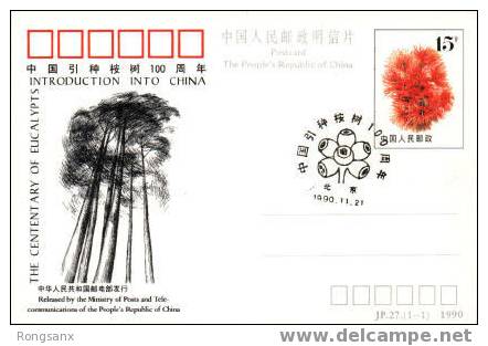 1990 CHINA JP27 100 ANNI OF EUCALYPTS TO CHINA P-CARD - Postcards