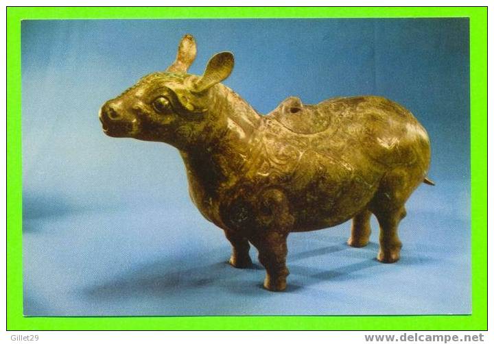 CHINA - BRONZE ANIMAL-SHAPÉ TSUN WITH SILVER INLAY - CARD NEVER BEEN USE - - Kunstvoorwerpen