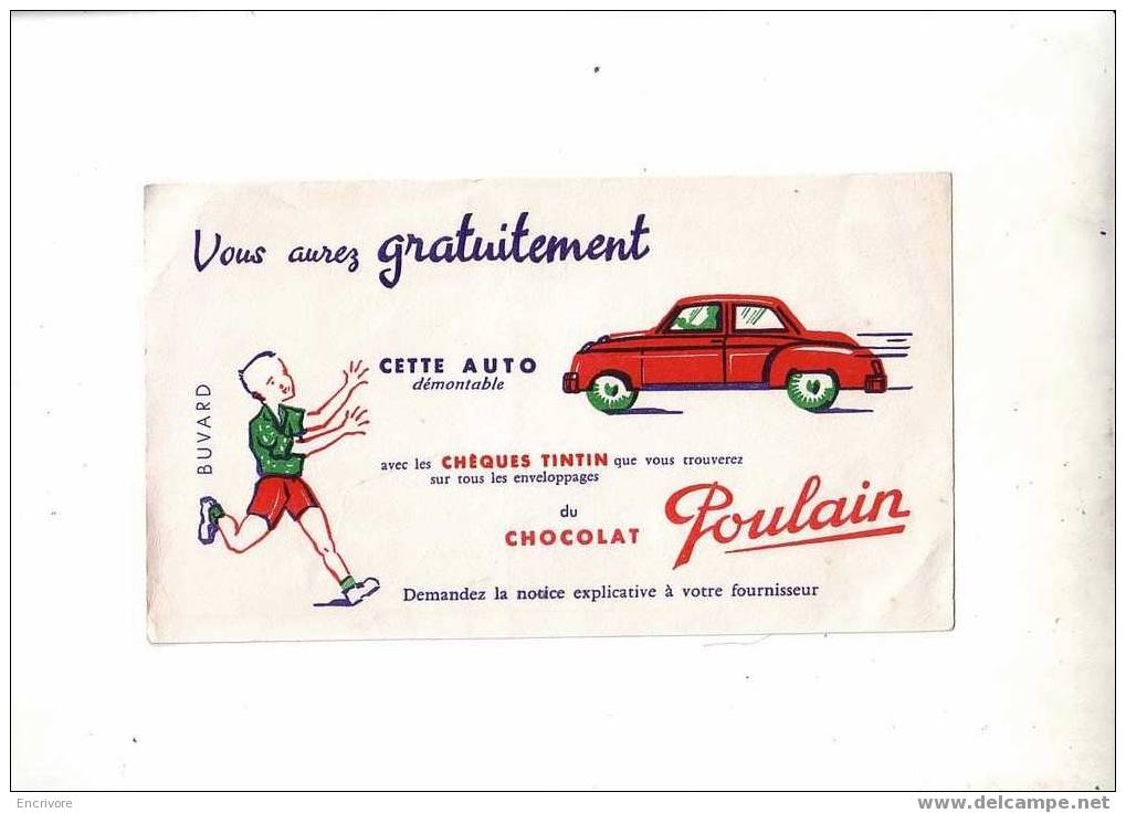 Buvard Chocolat POULAIN Auto Demontable Voiture - Cocoa & Chocolat