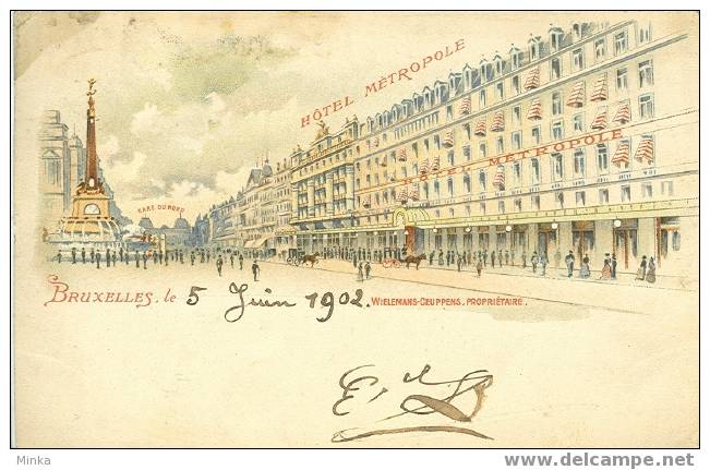 Bruxelles - Hotel Metropole 1902 - Cafés, Hôtels, Restaurants