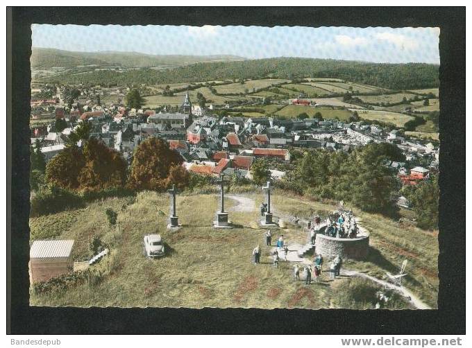 CPSM - En Avion Au-dessus De ... Chateau Chinon - Le Calvaire ( Et Vue Générale Aérienne, Lapie 22) - Chateau Chinon