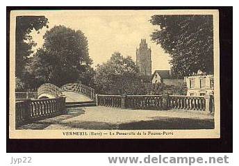 Jolie CP Ancienne Eure Verneuil La Passerelle De La Fausse-Porte - A Circulée - Verneuil-sur-Avre