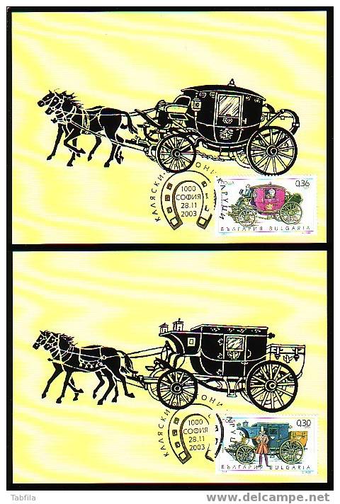 BULGARIA / BULGARIE - 2003 - Diligances - 4 Maximum Cards - MC - Stage-Coaches