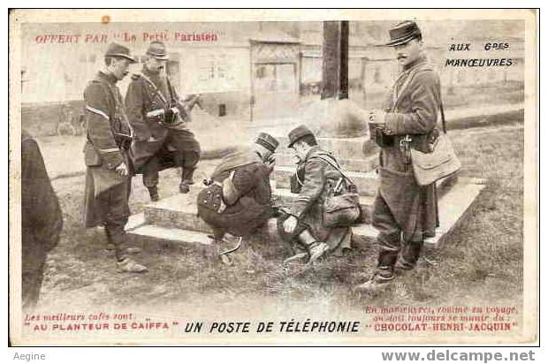 Militaires Ref No 30- Un Poste De Telephonie - Chocolat Henri Jacquin- Cafe Au Planteur Caifa-offert Par Le Petit Parisi - Materiale