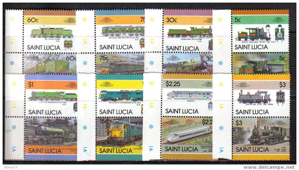 NB079 - SAINT LUCIA , LOCOMOTIVE SERIE N. 794/809  *** - St.Lucia (1979-...)