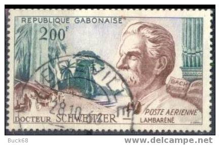 GABON Poste Aérienne 1 (o) Albert SCHWEITZER NOBEL Paix Gabon Ogooué Orgue Cachet LIBREVILLE (19) - Albert Schweitzer