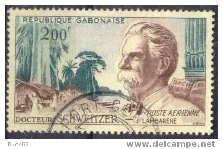 GABON Poste Aérienne 1 (o) Albert SCHWEITZER NOBEL Paix Gabon Ogooué Orgue Cachet PORT GENTIL (20) - Albert Schweitzer