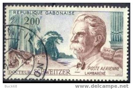 GABON Poste Aérienne 1 (o) Albert SCHWEITZER NOBEL Paix Gabon Ogooué Orgue Cachet PORT GENTIL (21) - Albert Schweitzer