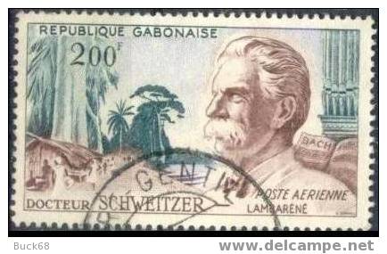 GABON Poste Aérienne 1 (o) Albert SCHWEITZER NOBEL Paix Gabon Ogooué Orgue Cachet PORT GENTIL (23) - Albert Schweitzer