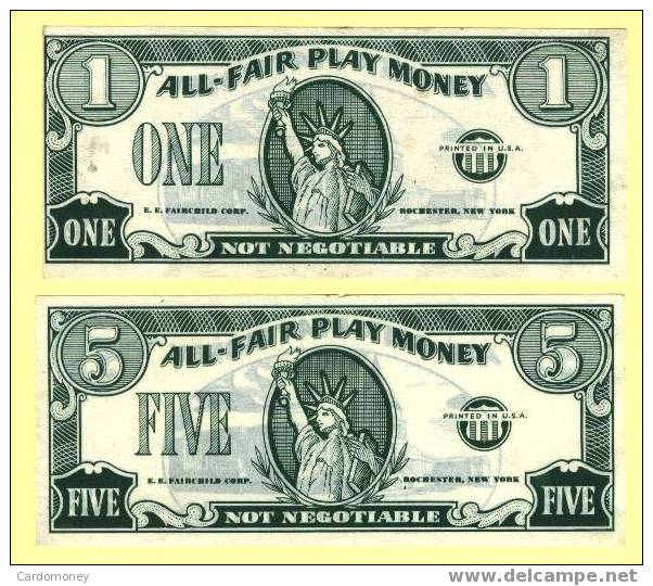 2 Billets ALL FAIR PLAY MONEY (N° 392) - Autres & Non Classés