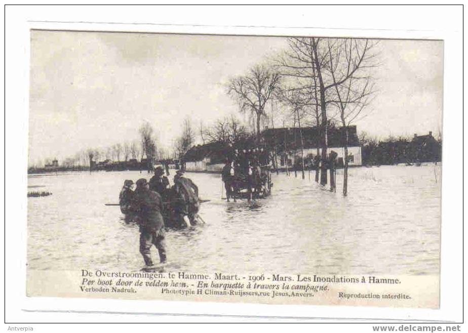 Hamme (de Overstromingen) Per Boot Door De Velden Heen - Hamme