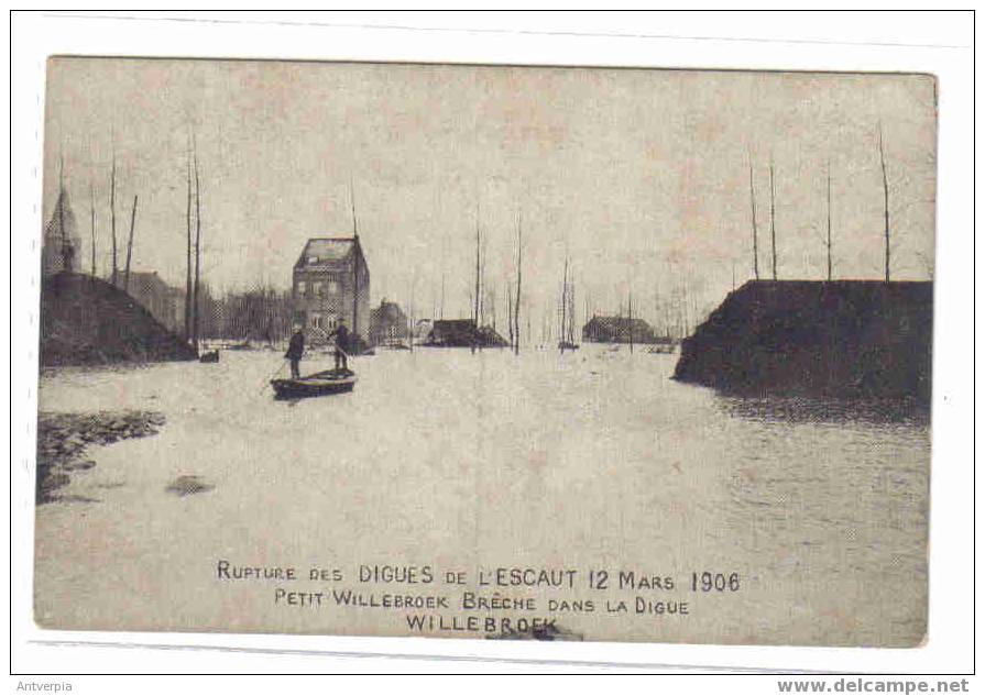 Petit Willebroek Breche Dans La Digue (de Overstromingen) 12 Mars 1906 - Willebroek
