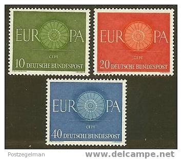 GERMANY 1960 Mint Hinged Stamp(s) Europa 337-339 #1463 - Unused Stamps