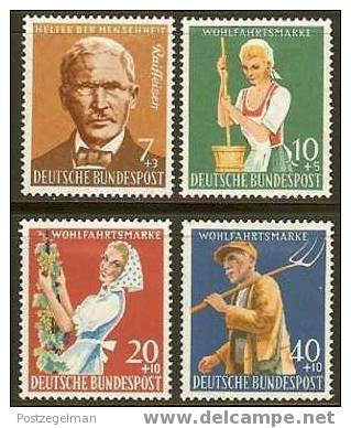 GERMANY 1958 Mint Hinged Stamp(s) Welfare 297-300  #1440 - Unused Stamps