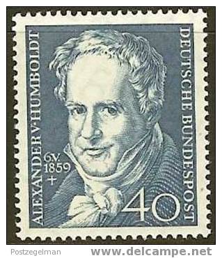 GERMANY 1959 Mint Hinged Stamp(s) Von Humboldt 309 #1450 - Unused Stamps